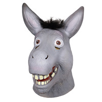 Masque en latex original de l'usine, masque de âne de luxe, animal sauvage mignon, cosplay, masque de fête amusant pour Halloween pour adulte