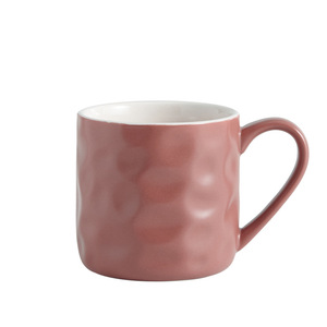 Tazze in Ceramica <span class=keywords><strong>Design</strong></span> Nordico 400ml per Caffè e Acqua, Semplici Tazze in Porcellana Bianca con Motivo a Pietra - Product Image 6