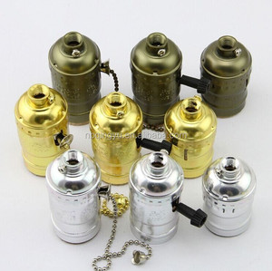 Cổ điển <span class=keywords><strong>E26</strong></span> giữ đèn với chuỗi nhôm dây kéo đèn ổ cắm trong vít phong cách retro cái nhìn cổ điển - Product Image 6