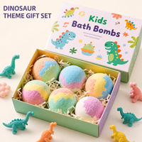 Coffret Cadeau de 6 Bombes de Bain pour Enfants sur le Thème des Dinosaures avec Jouets Surprise, OEM, Marque Privée, Vente en Gros