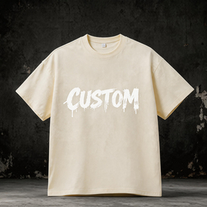 T-Shirt Personalizzata a Maniche Corte con Ottimo Ricamo e Stampa OEM, Abbigliamento <span class=keywords><strong>Anime</strong></span> di Marca, Streetwear Oversize 100% Cotone 220g, MOQ 1 - Product Image 1