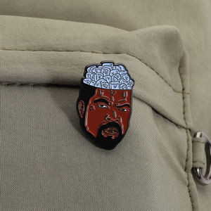 Broches de Esmalte con Retratos de Raperos, Símbolo de Cerebro del Hip Hop, Joyería de Estilo Urbano Inspirada en Álbumes de Música, Venta al por Mayor - Product Image 3