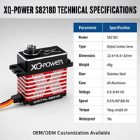 Servomoteur Crawler amélioré XQ-S8218D 15kg sans noyau, mini servo numérique étanche haute vitesse 8.4V pour voiture RC SCX24 1/24 OEM