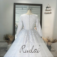 AP-12 Nouvelle arrivée, robe de mariée longue à manches longues, robe de mariée musulmane, robe de bal pour femmes arabes, avec couvre-boutons, appliquée à la main