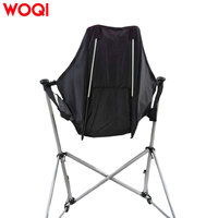WOQI Chaise de jardin pliante en métal de style ferme moderne pour chambre à coucher et usage extérieur Adultes et enfants Dossier solide à bascule