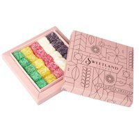 Boîte à dessert personnalisée bleue de petite taille, emballage jetable pour beignets, pâtisserie, boîte carrée vide pour baklava