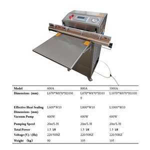 Scelleuse <span class=keywords><strong>sous</strong></span> <span class=keywords><strong>vide</strong></span> automatique à pompage externe électrique en acier inoxydable 304 de haute qualité 600A, scellage pneumatique par descente pour papier - Product Image 5