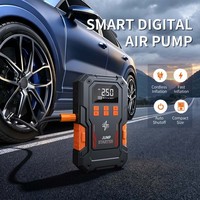 Démarreur portable 4-en-1 en gros pour fabricants avec compresseur d'air, booster de batterie de voiture, gonfleur de pneus 150 PSI et lumière