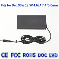 Chargeur de remplacement pour ordinateur portable DELL 90W 19.5V 4.62A de haute qualité avec embout large et broche, adaptateur d'alimentation