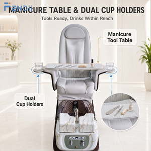 Poltrona Professionale di Lusso per Manicure e Pedicure con Massaggio 3D Human Touch e Idromassaggio Senza Tubi - Product Image 4