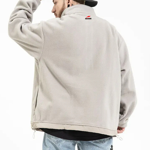 Felpe Personalizzate da <span class=keywords><strong>Uomo</strong></span> con <span class=keywords><strong>Zip</strong></span> 1/4, Calde in 100% Pile Polare, Design Girocollo Nero Tinta Unita per la Stagione Autunnale - Product Image 2