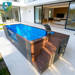 Bassin de <span class=keywords><strong>piscine</strong></span> en fibre de verre robuste, hors sol, de style conteneur, en PRV moulé monobloc, rectangulaire, grand format, pour extérieur - Product Image 4