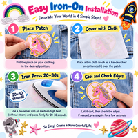 Patch brodé thermocollant et à coudre pour enfants, motifs planètes, étoiles, fusées, astronautes, licornes, galaxie, vente en gros