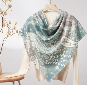 2024新しいスタイルスクエアウールプリントシルクスカーフ冬アクセサリー男性と女性のためのツアーグループ - Product Image 5