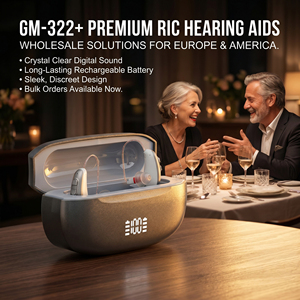 Pedido a Granel Audífonos RIC Invisibles Chip DSP 32 Canales Marca Personalizada Fábrica OEM con Estuche Libre de Bacterias - Product Image 4