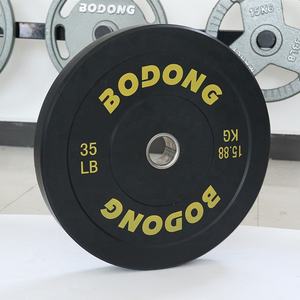 لوحات الوفير كجم شعار مخصص مجموعة لوحات الوزن الأسود رفع الأثقال التدريب صالة الألعاب الرياضية لوحات المطاط - Product Image 3