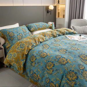 Set di biancheria da letto Jacquard di lusso con lenzuolo piatto King <span class=keywords><strong>Size</strong></span> lenzuola di lusso <span class=keywords><strong>Queen</strong></span> Space Fashion quantità Cover matrimonio geometrico - Product Image 3