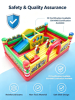Château gonflable Fun City en PVC de 0,55 mm, aire de jeux gonflable multi-activités pour la location d'événements