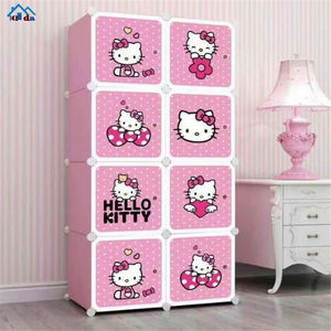 Lemarian-armario plegable de plástico, ropero Pakaian Plastik portátil con 6 motivos Pintu Karakte de pvc para cabecera - Product Image 1