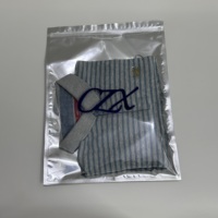 Sacs à fermeture éclair argentés avec logo personnalisé pour vêtements, sweats à capuche, emballage plastique refermable, sacs à fermeture éclair pour vêtements