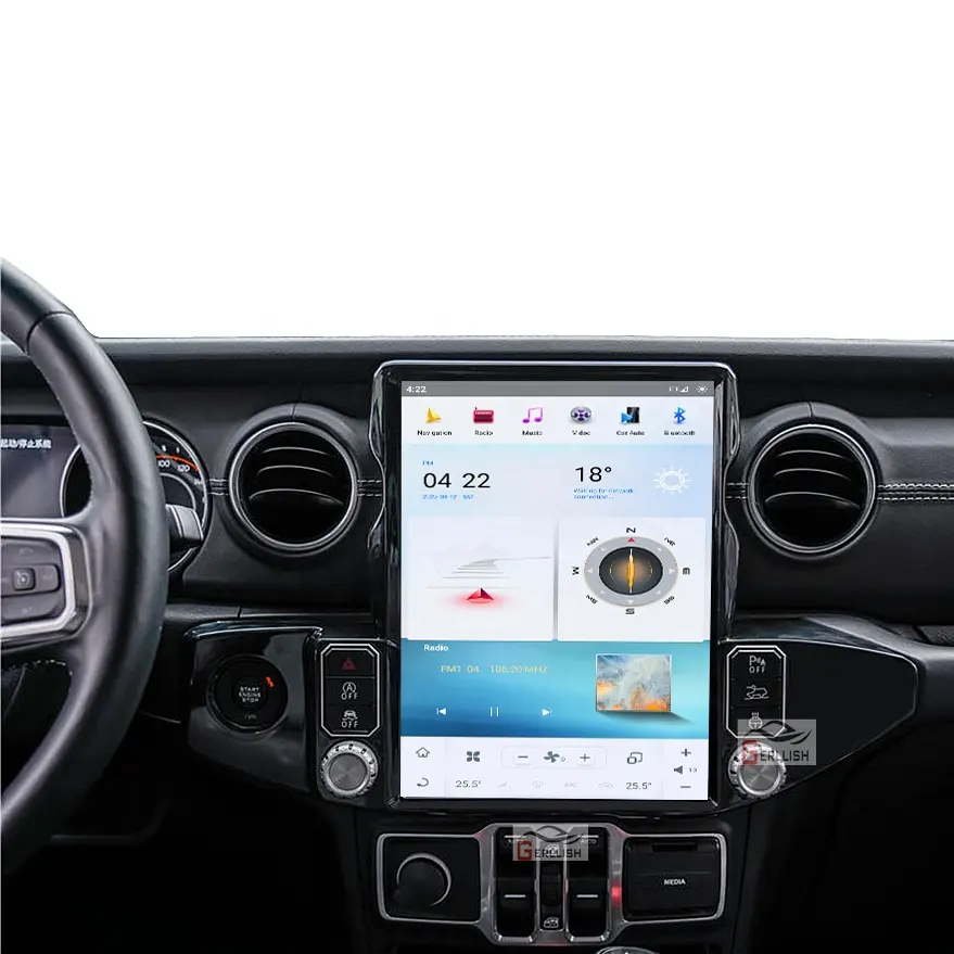 Jeep Wrangler JL 2018-2021 için Tesla radyo Android araba multimedya oynatıcı araba GPS navigasyon ana ünite otomatik Stereo teyp
