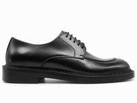 Chaussures Richelieu en cuir véritable noir pour hommes, à lacets, bout rond, bout mocassins, semelle confortable en caoutchouc, pour le bureau, les affaires, les mariages