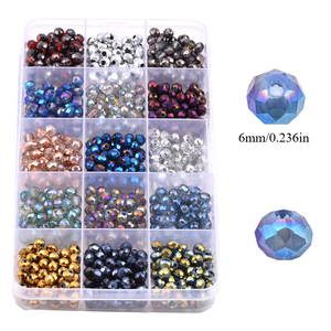 <span class=keywords><strong>DIY</strong></span> Rondelle Perlen 6mm Mixed Color Set Kristall perlen Großhandel Bulk Set für Armband Halskette - Product Image 2