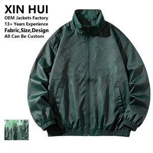 เสื้อแจ็คเก็ตวินด์เบรกเกอร์ผู้ชายแบบมีซิปเต็มตัว สไตล์ฮาราจูกุ สตรีทแวร์ ทรงโอเวอร์ไซส์ น้ำหนักเบา เหมาะสำหรับทุกเพศ - Product Image 1