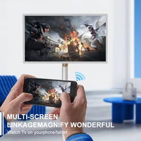 Televisor Móvil Inalámbrico de 32 Pulgadas, Monitor Android IPTV con Pantalla Táctil, Televisor Inteligente Portátil Recargable de 12V con Cámara HD
