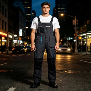 Robust Light Ribstop Bibpants Sturdy <strong>Work</strong> Overalls Anti-Tear Fabric for General Labor Service - Product Image 5