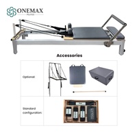 Reformador de Pilates de aleación de aluminio portátil y ajustable para Fitness corporal en el hogar Reformadores plegables negros de fábrica