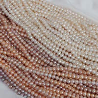 En Gros Perles d'Eau Douce Naturelles 3A Lumière Vive, Perles Forme Pomme de Terre 6 mm Semi-Finies, Matériaux de Bricolage Faits à la Main