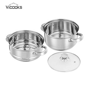 Stainless Steel Cooking <strong>Pot</strong> with <strong>Steamer</strong> <strong>Insert</strong> Kitchen Cookware Premium Heavy Duty <strong>Steamer</strong> <strong>Pot</strong> Set - Product Image 4