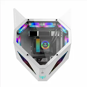 Internet Café E-Sports Hôtel Bureau Mural 240 Refroidi À L'eau Pleine <span class=keywords><strong>Tour</strong></span> MicroATX En Alliage D'aluminium Cas De Forme Spéciale RGB - Product Image 2