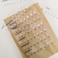 Kit de comparaison de taille et de forme de diamants et de moissanites, plaque acrylique de référence pour sertissage avec boîte en bois