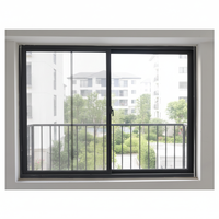 Puerta/Ventana Corredera Horizontal de PVC Plástico Gris Moderno, Diseño Delgado Antirrobo para Exteriores de Viviendas y Apartamentos