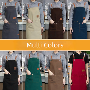 ผ้ากันเปื้อนแบบหนาพิเศษ ผ้าแคนวาส ใช้ซ้ำได้ เป็นมิตรกับสิ่งแวดล้อม กันน้ำ ปรับได้ ไม่มีแขน มีกระเป๋า สำหรับร้านอาหาร คาเฟ่ ครัว - Product Image 4