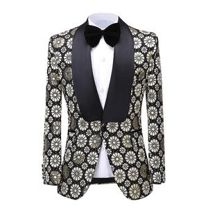 Traje de Hombre <span class=keywords><strong>HD206</strong></span>, Nuevo, de Marca de Lujo, con Estampado Floral, Corte Entallado, Esmoquin para Boda, Hecho a Medida, Traje Masculino para Novio, Fiesta - Product Image 2