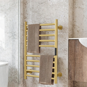 Calentador de Toallas de Acero Inoxidable Dorado, Montado en la Pared, con Control de Temperatura y Temporizador, para Baño de Hotel - Product Image 3