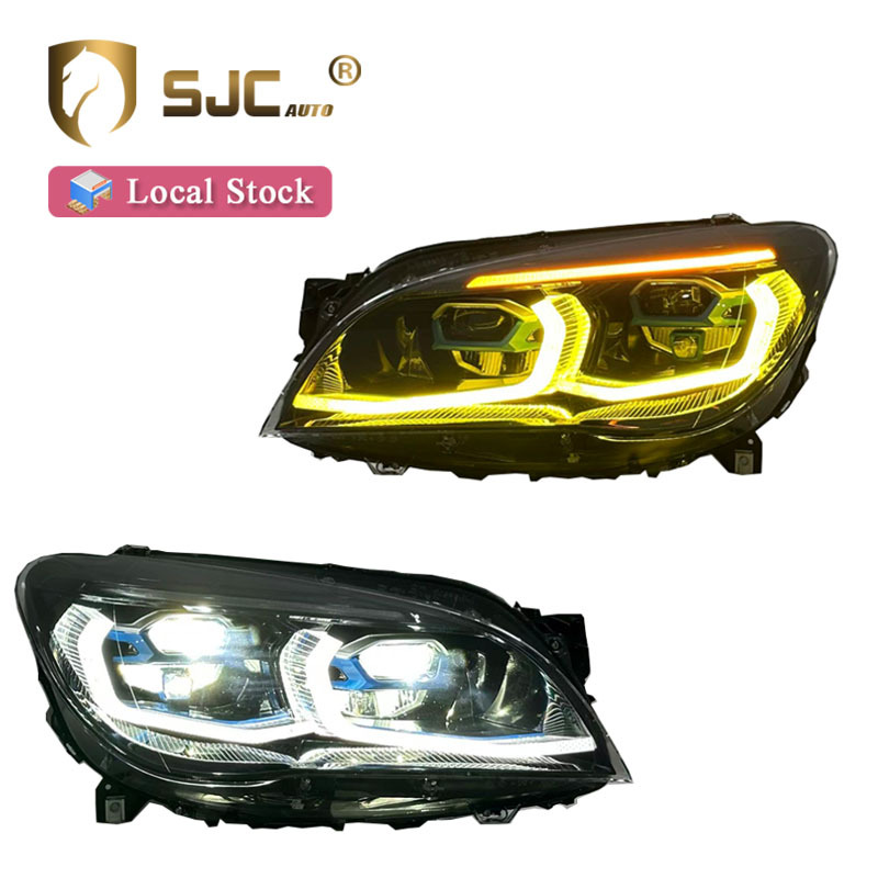 Sjc Upgrade Style Front Light For BMW 7 Series F01 F02 2009-2015 Dual Color Yellow White LED Head