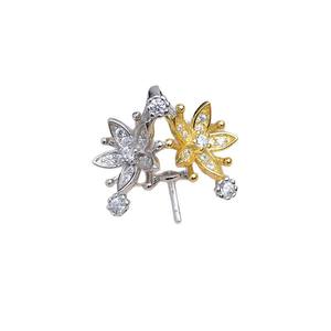 ฐานจี้เงินแท้ S925 รูปดอกไม้สองสี สำหรับงาน DIY ขนาด 12-14 มม. ไข่มุกกึ่งสำเร็จรูป - Product Image 5