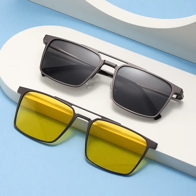 Gafas magnéticas 2023 Lente de espejo de alta moda Juego de gafas de sol magnéticas 3 en 1 con gafas de sol con clip Tac