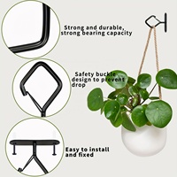 Crochets muraux de plafond en forme de diamant noirs résistants à la rouille, vis de fixation, chevilles, capacité 30 kg, pour la maison, le jardin, le bricolage, la suspension
