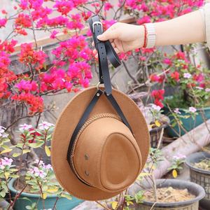 PU Leather Hanging Belt <b>Hat</b> Display Rack Storage <b>Stand</b> Adjustable Cowboy <b>Hat</b> Rack Hanger for Car Truck Headrest Home Storage - Product Image 2
