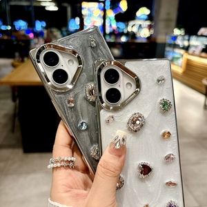 Mode paillettes diamant bords droits placage <span class=keywords><strong>coque</strong></span> de téléphone pour <span class=keywords><strong>iPhone</strong></span> <span class=keywords><strong>12</strong></span> 13 14 15 Quicksands Texture Girly couverture pour 16 Pro Max - Product Image 3