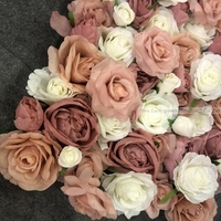 Mur de fleurs artificielles roses de haute qualité 40x60cm, panneau de roses pour la décoration de table de mariage ou de fête