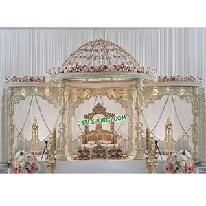 Mandap de Madera Nuevo para Bodas Gujarati con Dom, Mandap de Madera Tallada de Estilo Nuevo, Mandap de Madera Tradicional para Bodas, Mandap de Diseño de Madera para Bodas en el Reino Unido - Product Image 1
