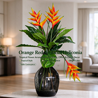 Fleurs artificielles en latex de Heliconia hawaïenne au toucher réel, tige florale faite à la main, décoration intérieure, mariage, événement