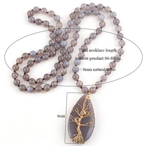 <span class=keywords><strong>Pietre</strong></span> di agata naturale della banda dei gioielli della boemia di modo annodate con il regalo all'ingrosso della <span class=keywords><strong>collana</strong></span> di Boho delle donne del pendente di pietra - Product Image 6
