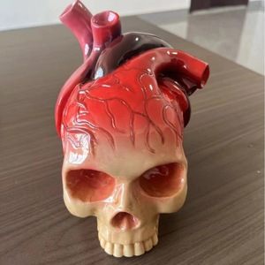 <b>Skull</b> Heart Desk <b>Decoration</b> Resin Halloween Ornament Indoor Craft Gift - Product Image 1